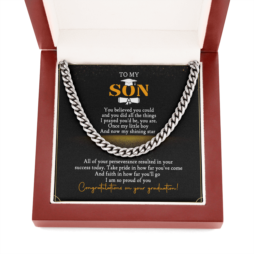 To My Son - Congratulations On Your Graduation - Cuban Link Chain SO95V