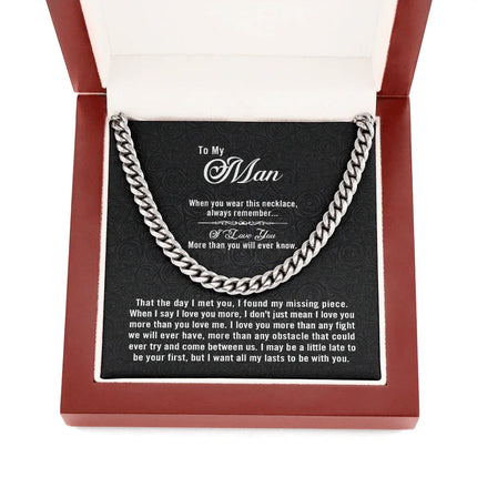 To My Man - My Missing Piece - Cuban Link Chain KT08 - Charming Present