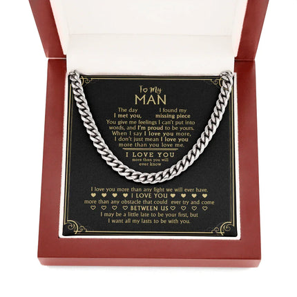 To My Man - My Missing Piece - Cuban Link Chain KT10 - Charming Present