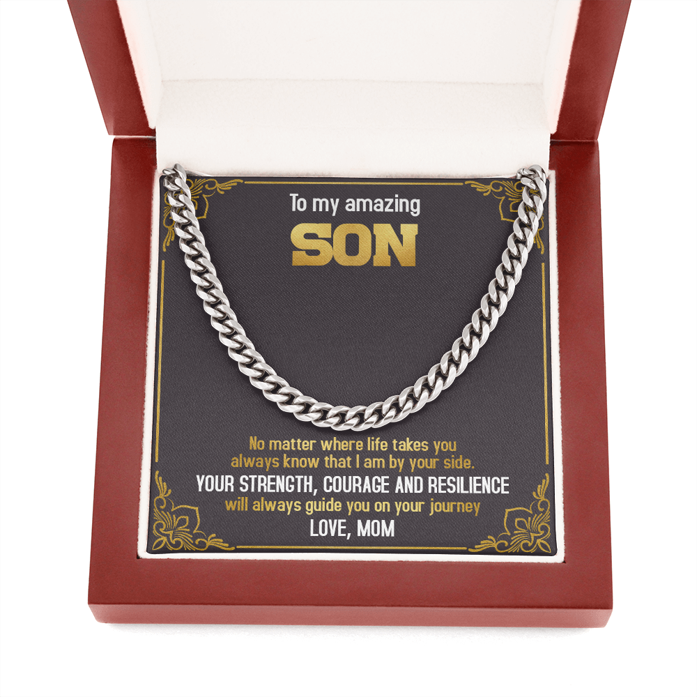To My Amazing Son - Always Know That I Am By Your Side - Cuban Link Chain SO74T