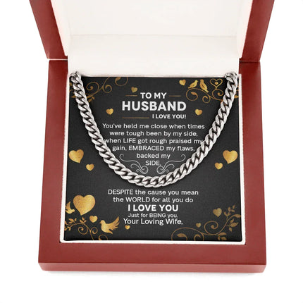 To My Husband - I Love You - Cuban Link Chain KT26 - Charming Present