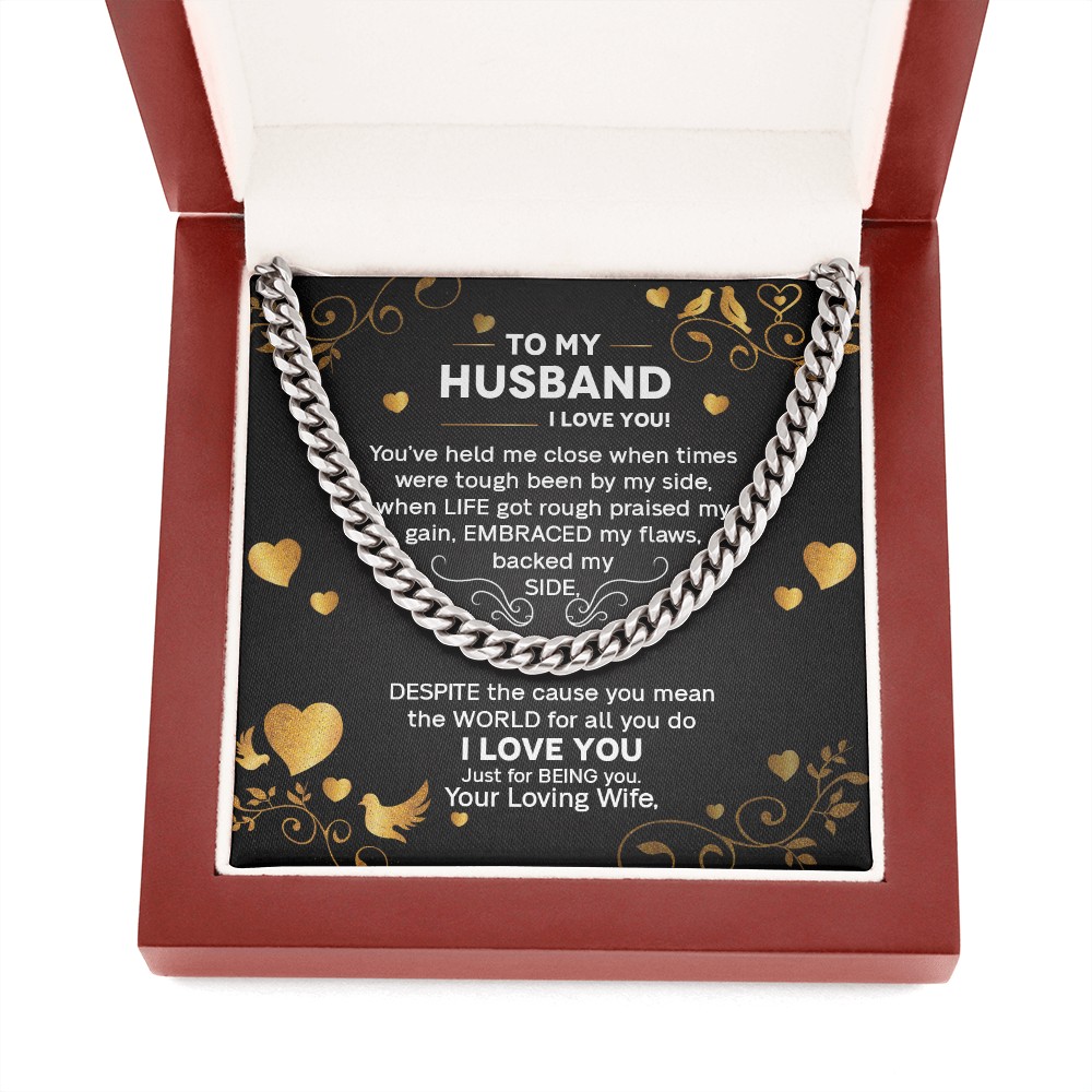 To My Husband - I Love You - Cuban Link Chain KT26