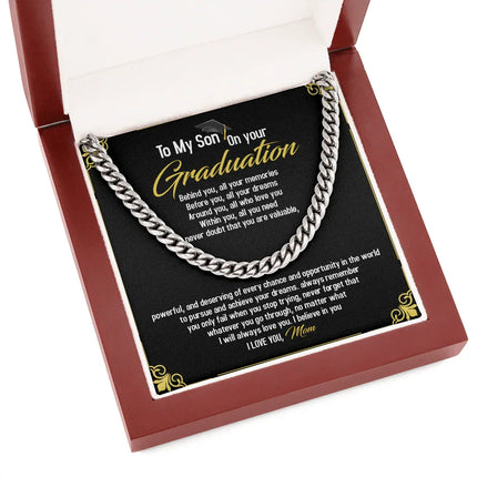 To My Son - Congratulations On Your Graduation - Cuban Link Chain SO97T - Charming Present