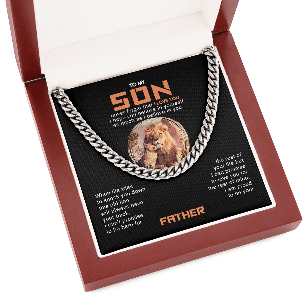 To My Son - I Am Proud To Be Your Father - Cuban Link Chain SO117T