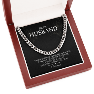 Dear Husband - Thank You For Being My Husband - Cuban Link Chain SO101T