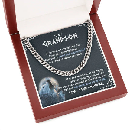 To My Grandson - You Are Loved And Appreciated - Cuban Link Chain SO123T - Charming Present