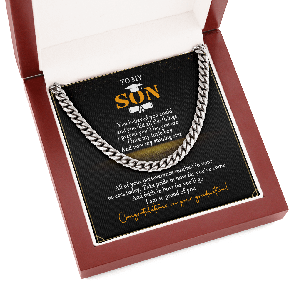 To My Son - Congratulations On Your Graduation - Cuban Link Chain SO95V