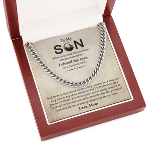 To My Son - I Will Always Carry You In My Heart - Cuban Link Chain SO15V