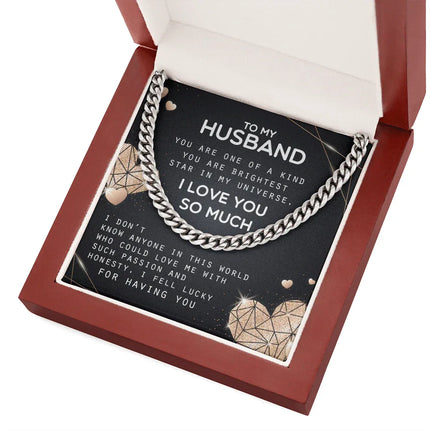 To My Husband - I Love You So Much - Cuban Link Chain KT20 - Charming Present