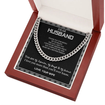 Dear Husband - Thank You For Being My Husband - Cuban Link Chain SO103T - Charming Present