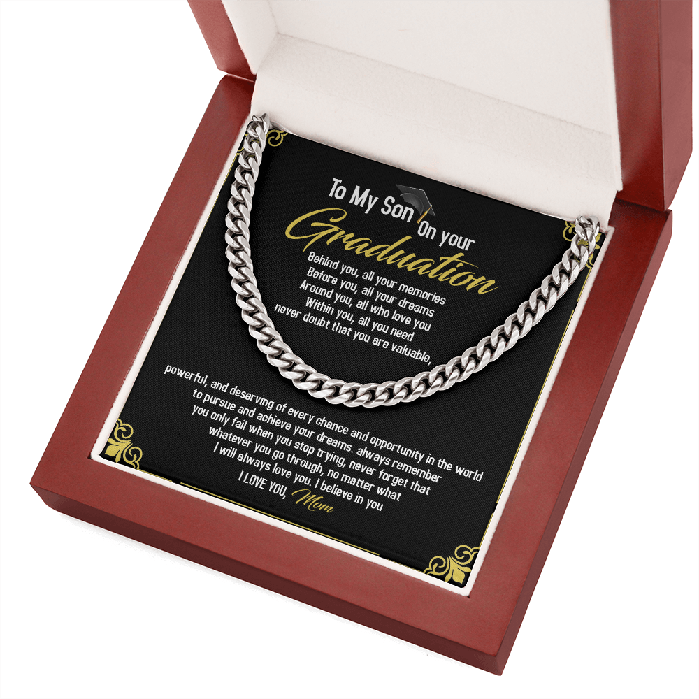 To My Son - Congratulations On Your Graduation - Cuban Link Chain SO97T