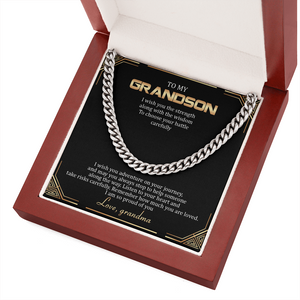 To My Grandson - Remember How Much You Are Loved - Cuban Link Chain SO136T