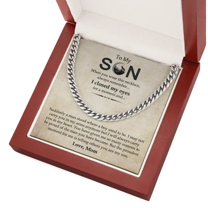 To My Son - I Will Always Carry You In My Heart - Cuban Link Chain SO15V - Charming Present