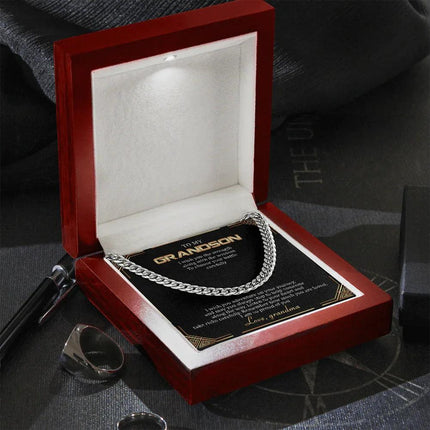 To My Grandson - Remember How Much You Are Loved - Cuban Link Chain SO136T - Charming Present