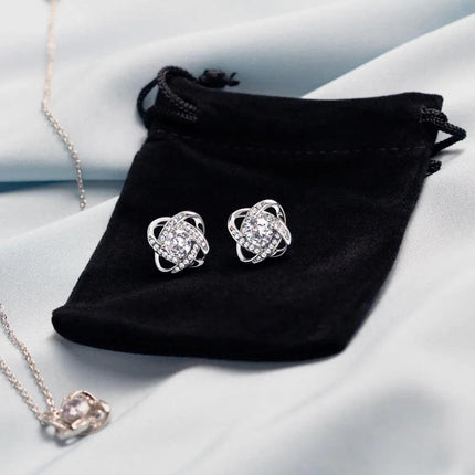 To My Wife - I Love You Deeply - Love Knot Necklace & Earring Set KT13 - Charming Present