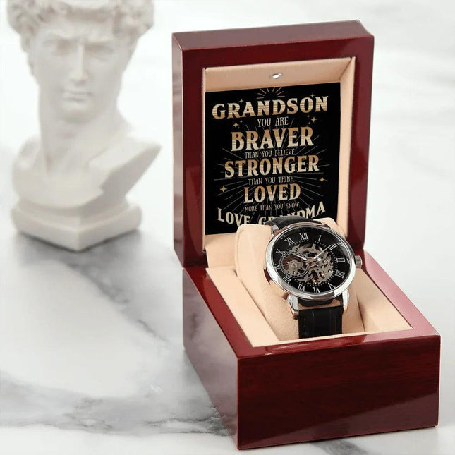 To My Grandson - Braver Stronger And Loved More - Watch WH01T - Charming Present