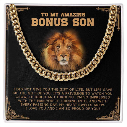 Bonus Son - I Am So Proud Of You - Cuban Link Chain SO189V - Charming Present