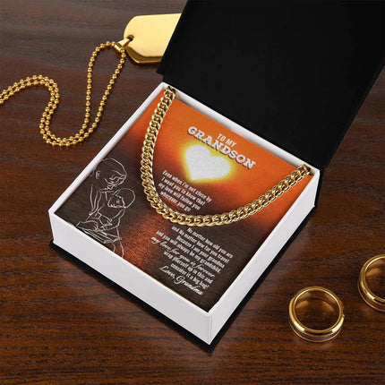 To My Grandson - My Love For You Is Forever - Cuban Link Chain SO131V - Charming Present