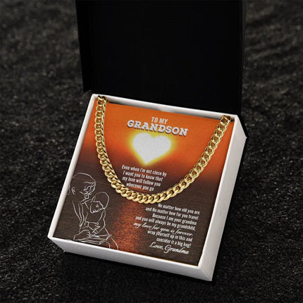 To My Grandson - My Love For You Is Forever - Cuban Link Chain SO131V - Charming Present