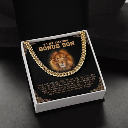 Bonus Son - I Am So Proud Of You - Cuban Link Chain SO189V - Charming Present