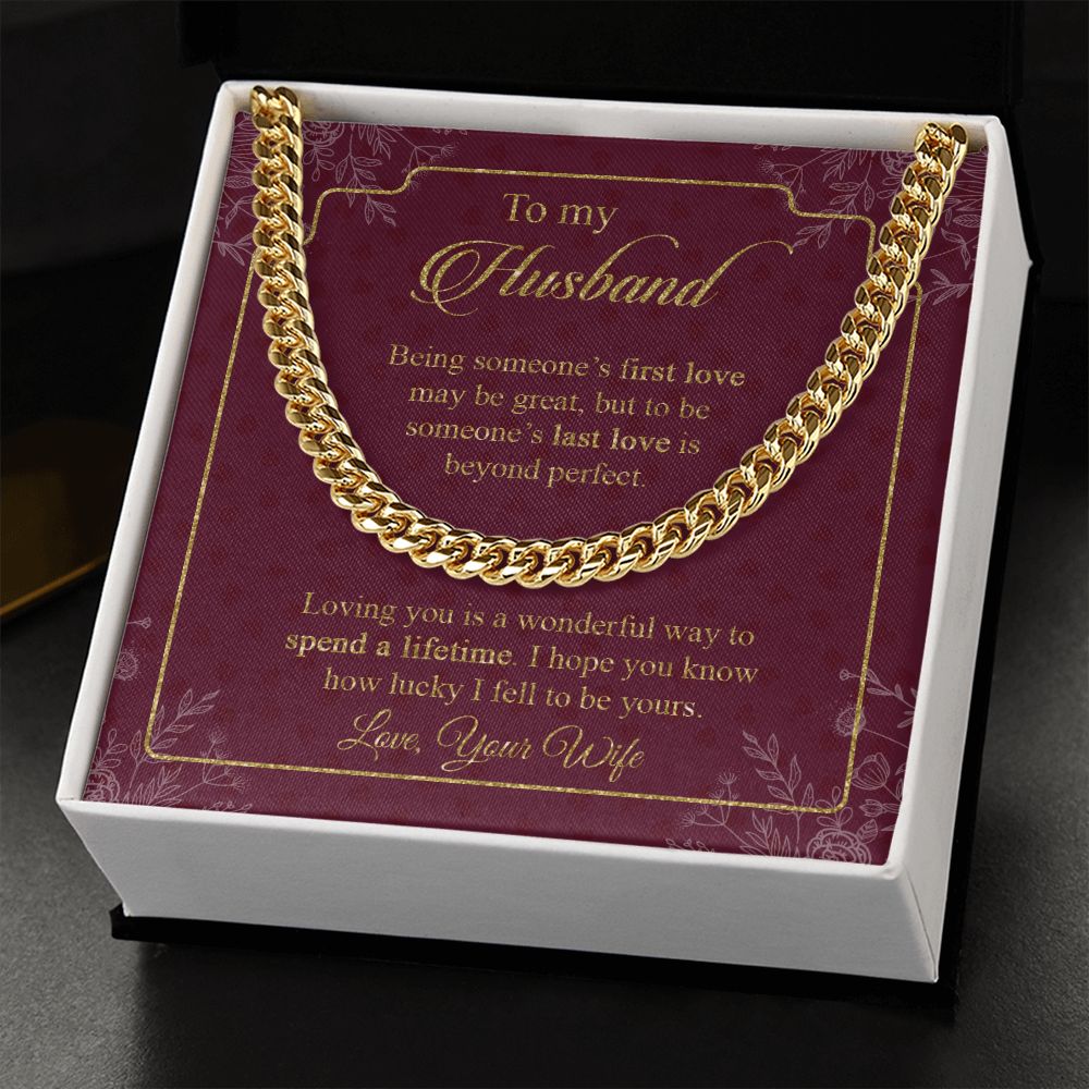 Husband - Wife - Loving You Is A Wonderful Way To Spend A Lifetime - Cuban Link Chain