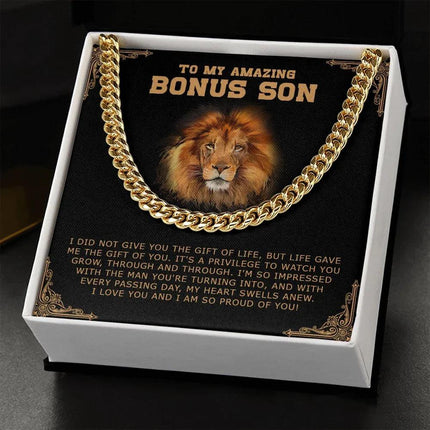 Bonus Son - I Am So Proud Of You - Cuban Link Chain SO189V - Charming Present