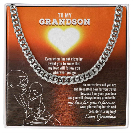 To My Grandson - My Love For You Is Forever - Cuban Link Chain SO131V - Charming Present