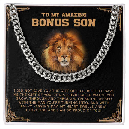 Bonus Son - I Am So Proud Of You - Cuban Link Chain SO189V - Charming Present