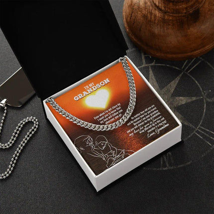 To My Grandson - My Love For You Is Forever - Cuban Link Chain SO131V - Charming Present