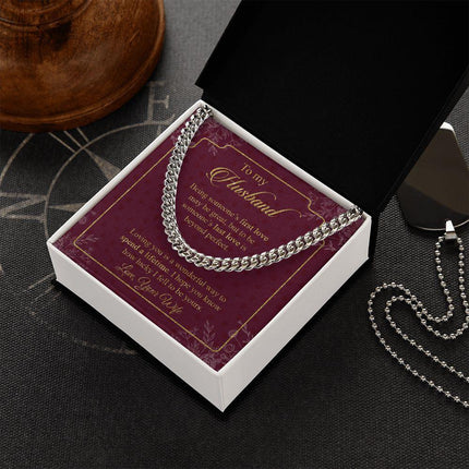 Husband - Wife - Loving You Is A Wonderful Way To Spend A Lifetime - Cuban Link Chain - Charming Present