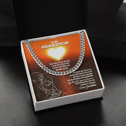 To My Grandson - My Love For You Is Forever - Cuban Link Chain SO131V - Charming Present