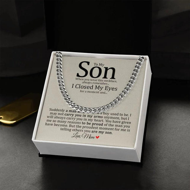 Son - Mom - Always Carry You In My Heart - Cuban Link Chain - Charming Present