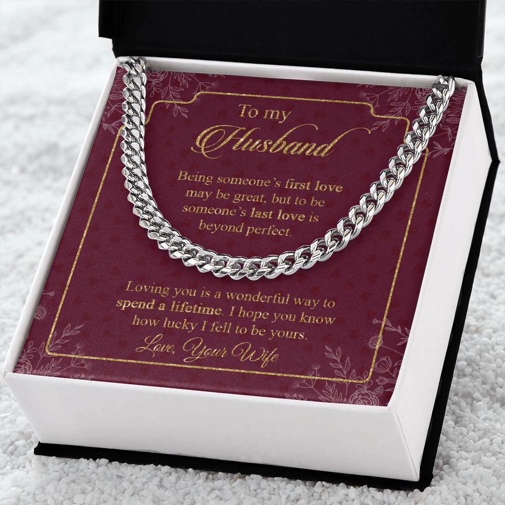 Husband - Wife - Loving You Is A Wonderful Way To Spend A Lifetime - Cuban Link Chain