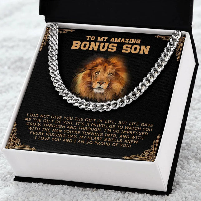Bonus Son - I Am So Proud Of You - Cuban Link Chain SO189V - Charming Present