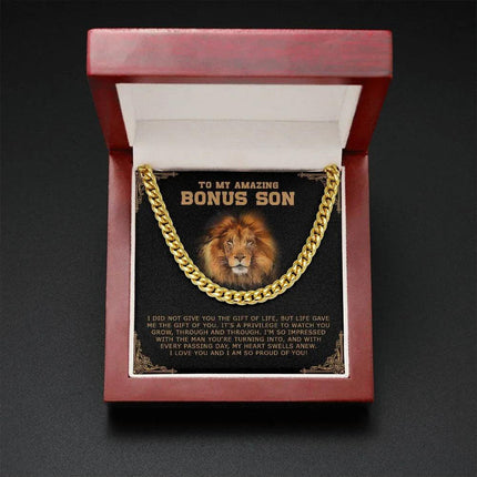 Bonus Son - I Am So Proud Of You - Cuban Link Chain SO189V - Charming Present