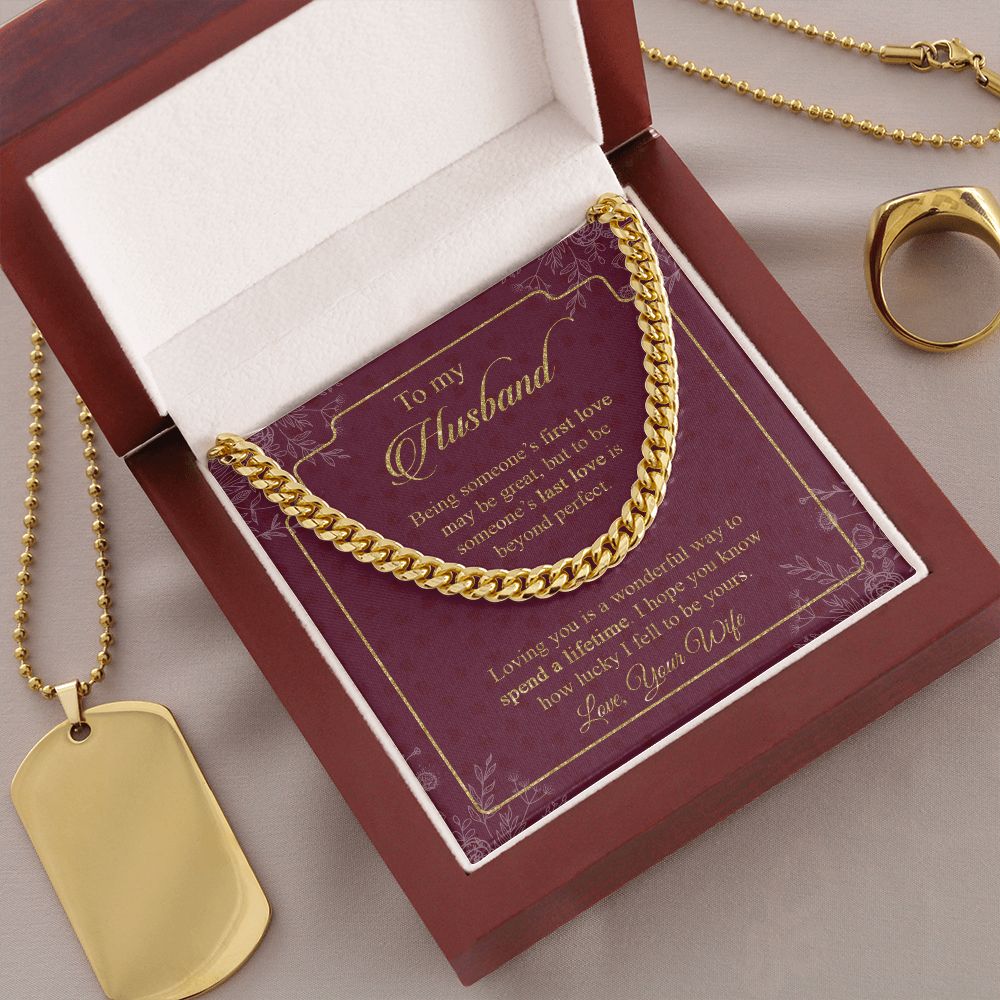 Husband - Wife - Loving You Is A Wonderful Way To Spend A Lifetime - Cuban Link Chain