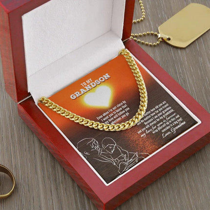 To My Grandson - My Love For You Is Forever - Cuban Link Chain SO131V - Charming Present