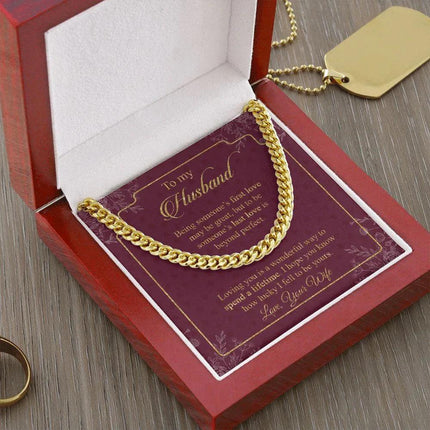 Husband - Wife - Loving You Is A Wonderful Way To Spend A Lifetime - Cuban Link Chain - Charming Present