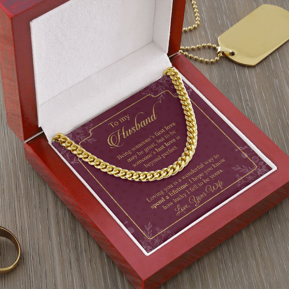 Husband - Wife - Loving You Is A Wonderful Way To Spend A Lifetime - Cuban Link Chain