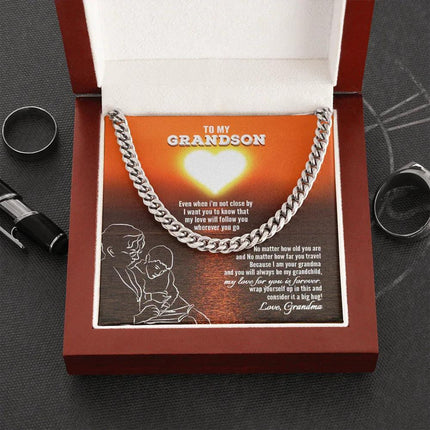 To My Grandson - My Love For You Is Forever - Cuban Link Chain SO131V - Charming Present