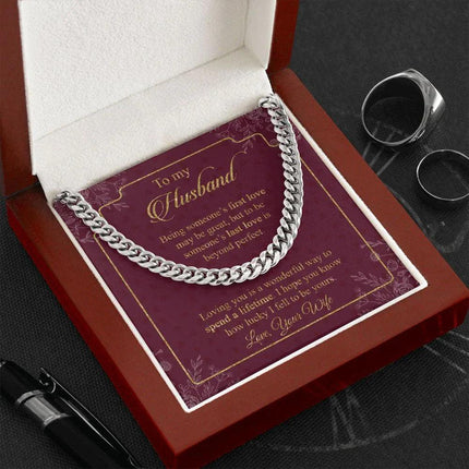 Husband - Wife - Loving You Is A Wonderful Way To Spend A Lifetime - Cuban Link Chain - Charming Present