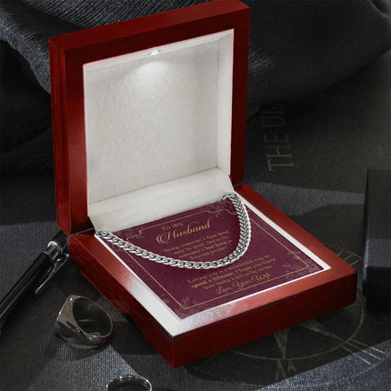 Husband - Wife - Loving You Is A Wonderful Way To Spend A Lifetime - Cuban Link Chain - Charming Present