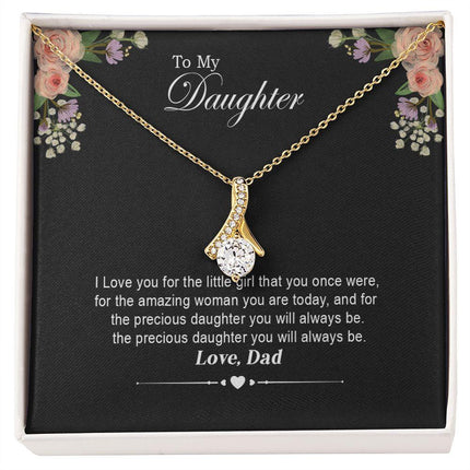 Daughter - Dad - I Love You For The Little Girl - Alluring Beauty Necklace - Charming Present