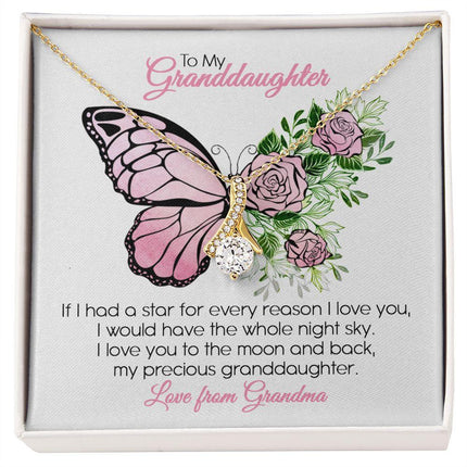 Granddaughter Grandma - My Precious Granddaughter - Alluring Beauty Necklace - Charming Present