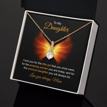 Daughter - Mom - I Love You For The Little Girl - Alluring Beauty Necklace - Charming Present