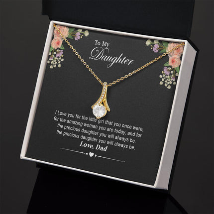 Daughter - Dad - I Love You For The Little Girl - Alluring Beauty Necklace - Charming Present