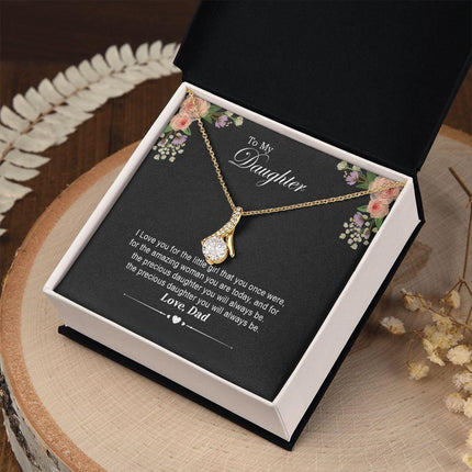 Daughter - Dad - I Love You For The Little Girl - Alluring Beauty Necklace - Charming Present