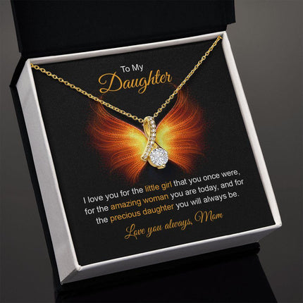 Daughter - Mom - I Love You For The Little Girl - Alluring Beauty Necklace - Charming Present