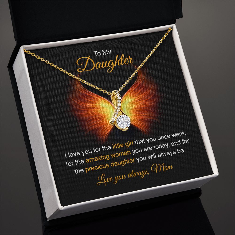 Daughter - Mom - I Love You For The Little Girl - Alluring Beauty Necklace