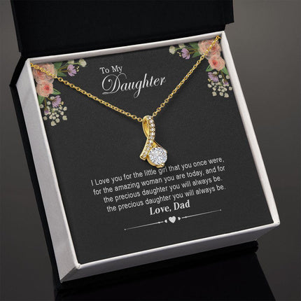 Daughter - Dad - I Love You For The Little Girl - Alluring Beauty Necklace - Charming Present